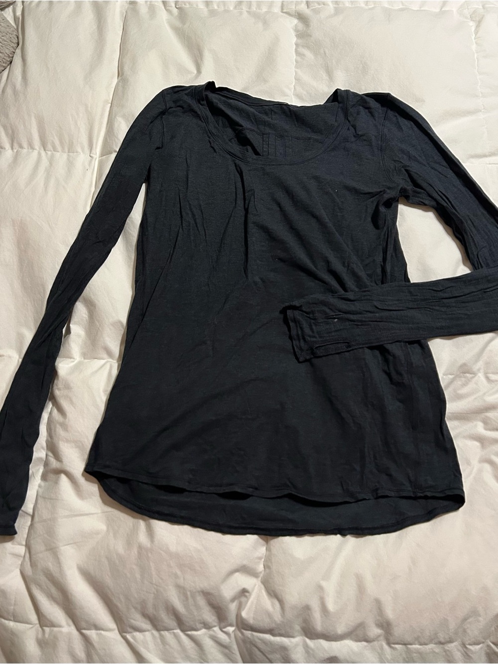 Women’s Long Sleeve Scoop Neck Top - Navy